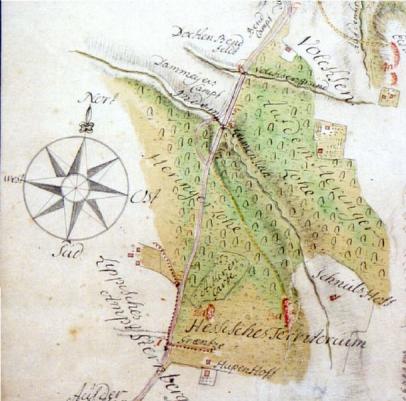Karte von 1755, Im Staatsarchiv Detmold